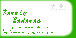 karoly madaras business card